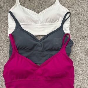 THREE Lululemon athletica Sweetheart Bra Set - White, Gray, and Pink